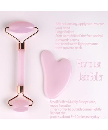 Buy Female Facial Gua Sha Jade Roller & Rose Quartz Massager Set for Glowing Skin - International Shipping Available - Buy Online on GoSupps.com