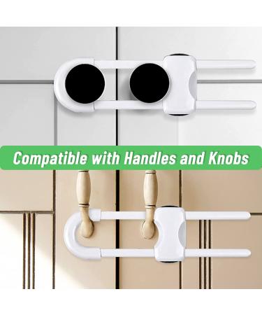 6 Packs Sliding Cabinet Locks  Modacraft Baby Proofing U-Shaped Child Safety Latches Adjustable White Locks for Handles Knobs Drawers Closet Cupboard 6 PCS White - Buy Online on GoSupps.com
