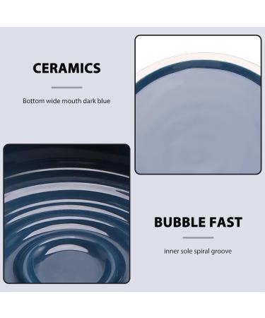 AIDIRui Dark Blue Ceramic Men's Shaving Mug Bowl with Threaded Bottom | Perfect for Shaving Brush & Soap | International Shipping Available - Buy Online on GoSupps.com
