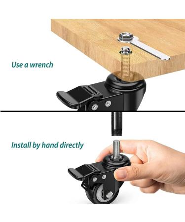 Threaded Shaft Swivel Castors Ball Castors Set of 4 Low Profile Threaded Shaft Swivel Castors Mini Swivel Castors Nylon Plastic Swivel Castors for Workbenches and Tables(2" 2Locking Casters) 2Locking Casters 2" - Buy Online on GoSupps.com