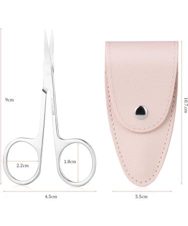 ACWOO Cuticle Nail Scissors Sharp Curved Scissors with Leather Packing Bag Multi-Purpose Stainless Steel Beauty Scissors Manicure Cutter for Nail Toenail Eyebrow Eyelash Pink - Buy Online on GoSupps.com