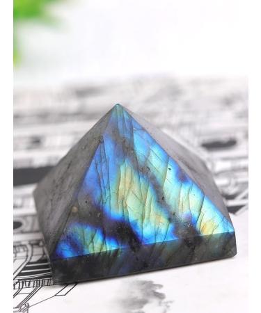 Natural Crystal Rough Natural Labrador Feldspar Crystal Pyramid Rock Specimen Living Room Elongated Stone Ornaments Gifts 1PC - Buy Online on GoSupps.com