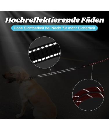 Buy Aystkniet Bungee Tow Leash for Dogs - 3m 5m 10m 15m 20m - Shock-Absorbing Padded Handle Reflective Lockable Hooks - Perfect for Medium & Large Dogs - Red - Buy Online on GoSupps.com