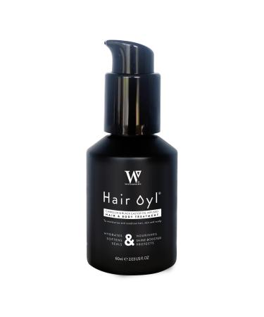 Watermans Hair Oyl 60 ml - Camellia & black castor infused hair & body oil treatment. Natural Hair Oil for dry damaged hair  Oil for frizzy hair and Curly hair