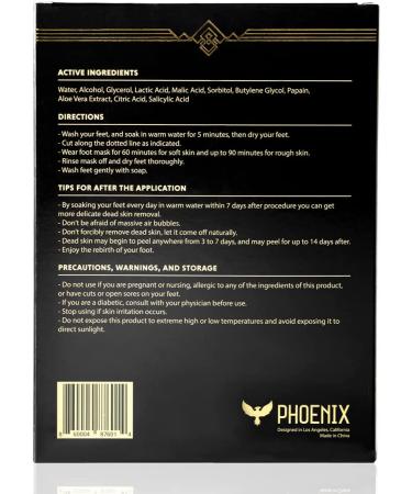 Phoenix Foot Peel for Men - Extra Strength Exfoliating Treatment - 2 Pack - Callus Remover - Unscented - Paraben & Fragrance Free - Buy Online on GoSupps.com