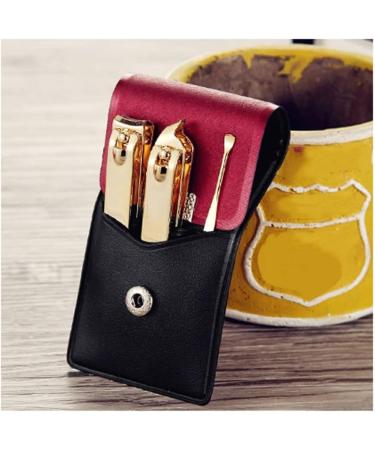 Nail Clippers Set Pedicure Nail Art Tools Home Travel Beauty Tools Gold Nail Clippers Care Set in Leather Box Nail Art Tools (Black/Red) - Buy Online on GoSupps.com