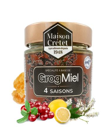 Maison Crétet | Honey and essential oils for infusion | GrogMiel 4 seasons | glass jar | 170g
