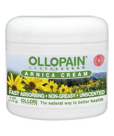 OLLOIS Ollopain Arnica Cream for Minor Joint and Muscle Soreness Stiffness Overexertion or Repetitive Movements 4 Ounce