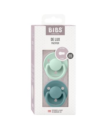 BIBSE de Lux Schnuller 2-Pack | BPA-Free Cherry Nipple | Silicone Pacifiers for 0-36 Months | Made in Denmark - Nordic Mint & Island Sea - Buy Online on GoSupps.com