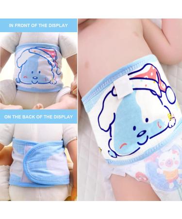 DOERDO 4Pcs Baby Infant Umbilical Cord Cotton Belly Bands - Adjustable Newborn Navel Belts in Green, Pink, Blue, Yellow - Buy Online on GoSupps.com