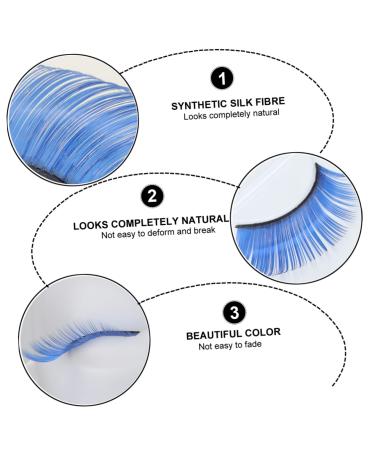 Buy Blue Long Eyelashes - 2 Pairs Halloween Fake Lashes for Stunning Eye Makeup | Perfect for Costumes & Performances - Buy Online on GoSupps.com