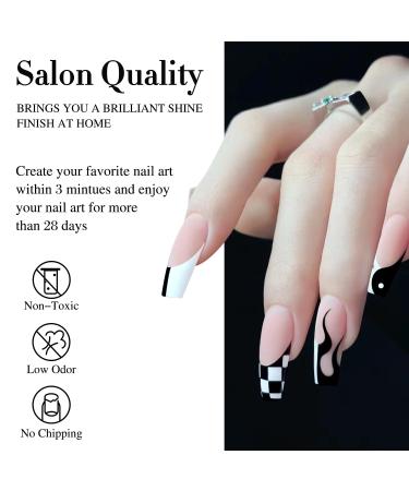 Double Rhythm 2 Pcs 15ml UV Gel Polish Set - Pure White & Black Nail Art Kit for Salon & DIY - Buy Online on GoSupps.com