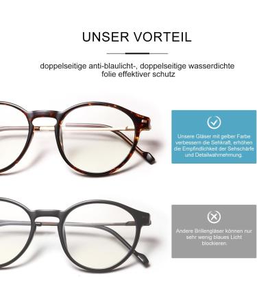 TSEBAN Round Blue Light Filter Glasses | Non-Prescription UV400 Eye Protection for Men & Women - Buy Online on GoSupps.com