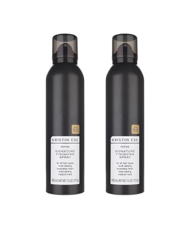 Kristin Ess Hair Refine Signature Finishing Hairspray for Hair Styling - Flexible Hold Brushable Texture Style Support for Straight Textured Wavy or Curly hair Vegan 7.5 oz (Pack of 2) 7.5 Ounce (Pack of 2)