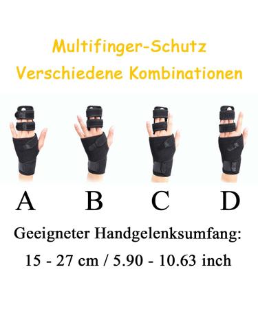 FITTOO Adjustable Wrist Finger Splint Pain Relief for Arthritis Tendonitis Trigger Finger | Black Right Hand Support (One Size) - Buy Online on GoSupps.com