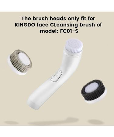 KINGDO Facial Cleansing Spin Brush - Exfoliating Face Scrubber | USB Rechargeable, IPX7 Waterproof, 3 Brush Heads | White - Buy Online on GoSupps.com