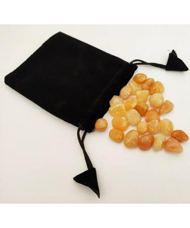 Sharvgun Citrine Rune Stone Set 25 pi ces avec tableau en bois MDF runique grav lettrage pa en symbolique velours noir/rouge pochette - Buy Online on GoSupps.com