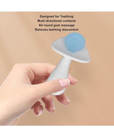 Large Easy Grip Baby Teether Stick | Silicone Teething Toy for Newborn | Boilable Candy Shape | Sensory Development | Textured Handle | 6-12 Months (Blue White) - Buy Online on GoSupps.com
