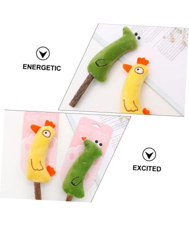 POPETPOP 2pcs Cat Teething Stick Indoor Playset Cat Dental Care Cat Grinding Teeth Rod Cat Cartoon - Buy Online on GoSupps.com