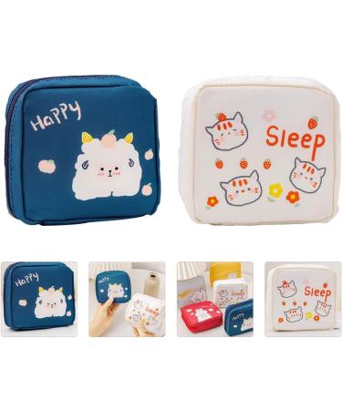 Lurrose 4-Piece Women's Bandage Storage Bag Set | Cotton & Oxford Fabric | Portable White Cat Pocket Pouches (12.5x12cm) - Buy Online on GoSupps.com