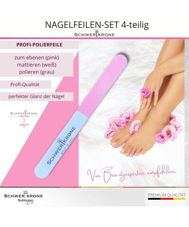Premium Solingen Nail Files Set - 3 High-Quality Nail Files + Polishing File for Perfect Nails | International Shipping Available - Buy Online on GoSupps.com
