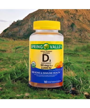 Spring Valley Vegetarian Vitamin D3 Gummies 2000 IU 50 mcg 160 Ct - Better Guide for Vitamins Supplements - Buy Online on GoSupps.com