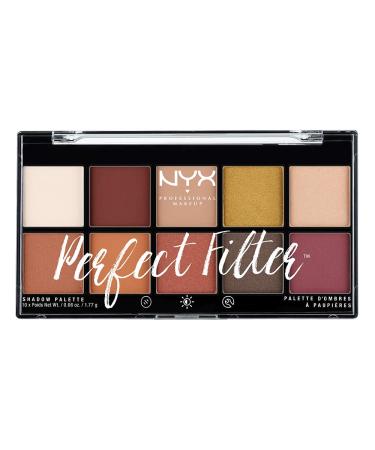 NYX Professional Makeup Perfect Filter Shadow Palette - eyeshadow palette with 10 intense bright colors 17.7g Rustic Antique 02 PFSP02 Rustic Antique