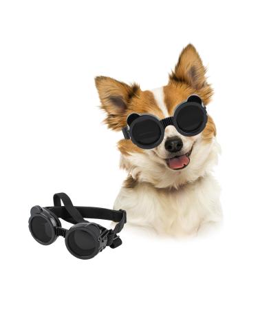 PETLESO Panda Shape Pet Goggles Adjustable Dog Sunglasses UV Protection Windproof Dustproof for Small Dogs-Black - Buy Online on GoSupps.com