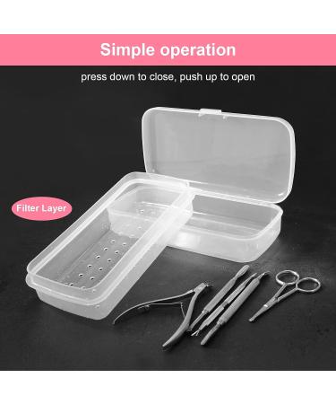 Diesisa Plastic Sterilizing Tray Nail Tool Sterilizer Box - Salon Spa Storage & Disinfection for Manicure Equipment (White) - Buy Online on GoSupps.com