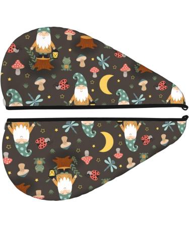 Soft Super Absorbent Gnome Insect Frog Microfiber Hair Towel Wrap for Women - Quick Dry Coral Velvet Cap for Long Curly & Thick Hair - Buy Online on GoSupps.com
