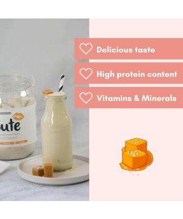 Cute Nutrition Salted Caramel Meal Replacement Shake - High Protein with Vitamins & Minerals - 500g + Bonus E-book - Buy Online on GoSupps.com