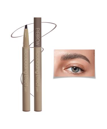 MAKETOPYZN Liquid Eyebrow Pen  Long-Lasting Microblading Effect Pencil  Waterproof Smudge-proof Easy-to-remove Eyebrow Makeup(Dark Grey) 3.Dark Grey