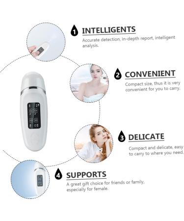 Angoily 1 Set Skin Moisture Test Portable Monitor Professional Oil Tester Humidity Meter Skin Analyser Digital Facial Moisture Meter Intelligent Moisture Tester Beauty Salon Supply White - Buy Online on GoSupps.com