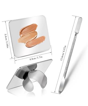 Buy Makeup Mixing Palette & Spatula - Stainless Steel Makeup Mixing Tray for Foundation Eyeshadow & Nail Art - International Shipping Available - Buy Online on GoSupps.com