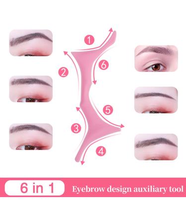 6 in 1 Reusable Silicone Winged Tip Eyeliner Aid Eyebrow Pencil Stencil Wing Tips Lip Liner for Women and Girls Eyebrow Pencil Quick Stencil Yellow - Buy Online on GoSupps.com