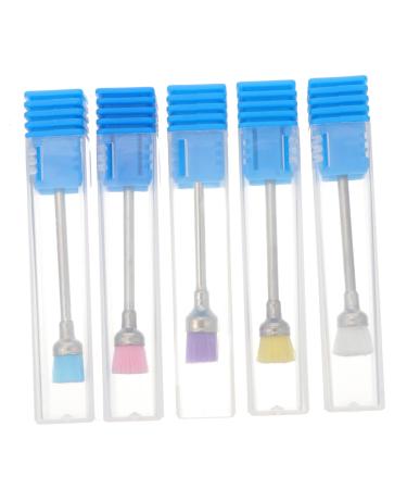 POPETPOP 5pcs Nail Dust Brush Nail Drill Brush Drill Scrub Brush Nail Art Brush Nail Cleaner Nail Remover Accessory Nail Cleaning Brush Nylon Brush for Drill Metal Nail Polish Manicure 7.5x1.2cm Assorted Color