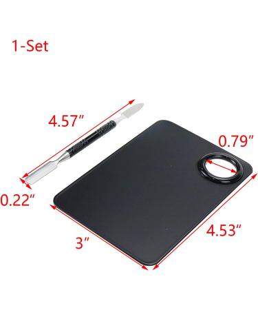 HEVSTIL Stainless Steel Makeup Mixing Palette with Spatula Black Rectangular Palette for Professional Cosmetic Blending - Buy Online on GoSupps.com