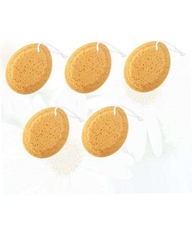 GLSTOY 5 Pcs Natural Loofah Bath Sponge Set | Exfoliating Foam Sea Sponge for Body Shower | Bath Products Towel Ball - 14.5x11.5cm - Buy Online on GoSupps.com
