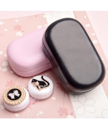 Invisible Myopia Glasses Box for Women - Cute Double Companion & Shadow Eye Storage - Pink B Cosmetic Contact Socket - Buy Online on GoSupps.com