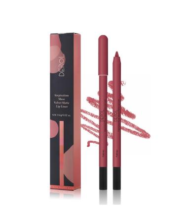 KISSIO Lip Liner Creamy Lip Liner Pencil Long Lasting Lip Liner with Sharpener Matte Finish Smooth and Soft Non-Dry Easy to Use Cruelty free 0.02 oz(06#Fall into)