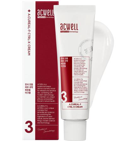 ACWELL Acne Moisturizer for Face Hydrates and Treats Sensitive Acne Prone Skin Korean Derma Cosmetic Improves Skin Texture Fighting Breakouts and Spots A.CUREAL-9 Ctrl-X Cream 1.69oz.