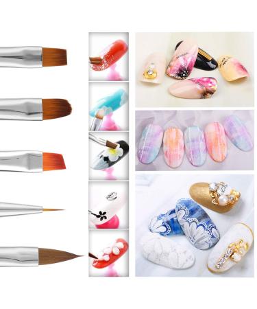 Mwoot French Nail Art Brush Set - 5 Pieces DIY Gel & Acrylic Nail Drawing Tools for Manicure & Decoration - Buy Online on GoSupps.com