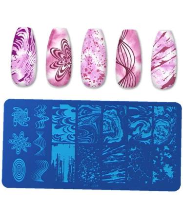 Marble Pattern Nail Art Stamping Plates - Stainless Steel Geometric Manicure Templates for Stunning Nail Designs - Buy Online on GoSupps.com