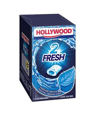Hollywood Chewing Gum Sugar-Free Fresh Mint/Strong Mint Set 3 Packs x 22 g 2 Fresh