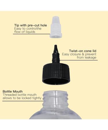 2Pcs Hair Oil Applicator Bottle Set - 120ml Squeeze Bottle for Salon Hair Care & Coloring - Ideal for Art & Glue - Buy Online on GoSupps.com