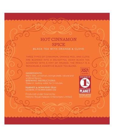Harney & Sons Hot Cinnamon Spice Black Tea - 30 Sachets with Orange & Sweet Clove (2.67 oz) - Buy Online on GoSupps.com