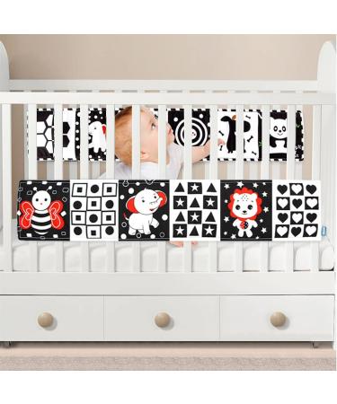 LuLumaoqu 2-Piece Black-and-White Red Soft Cloth Book for Babies | Sensory Toy for 0-3-Year-Olds | Visual and Cognitive Development | Bed Hanging Baby Toy - Buy Online on GoSupps.com