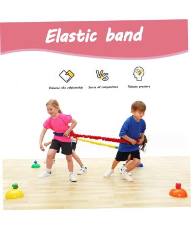 Cooperative Stretchy Band Elastic 78.74in Colorful Portable of War Rope Tear Resistant Fleece Exercise Bands for Group Games Fits 3 People Stretchy Band 300cm - Buy Online on GoSupps.com