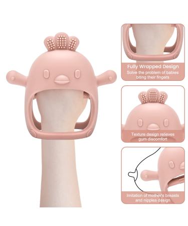 MISLILI Never Drop Food Grade Silicone Teething Toys for Babies 0-12 Months - Prevent Choking, Odorless, Less Dust Adhesion - Baby Gift in Pink/Light Pink - Buy Online on GoSupps.com