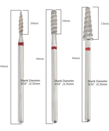 SG Store 3-Piece Nail Drill Bit Nail Drill Diamond Carbide Cuticle Cleaning Bits 3/32 Inch Universal Size for Acrylic Gel Nails Electric Nail Files Nail Care - Buy Online on GoSupps.com